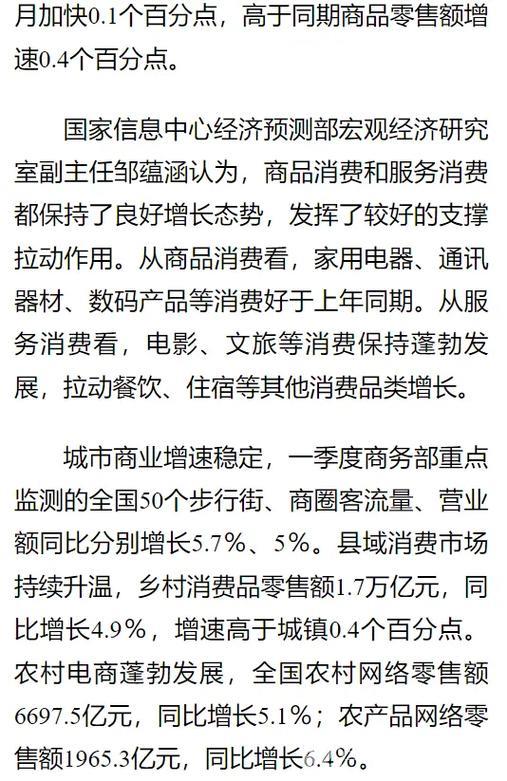 经济日报：消费市场保持升温势头｜中国经济新看点